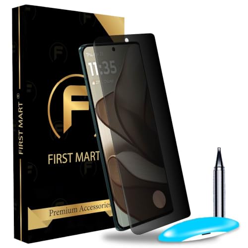 Image of FIRST MART Anti-Spy UV Tempered Glass for Motorola Edge 50 | 9H Curved Display Screen Guard, Fingerprint Compatible | Pack of 2