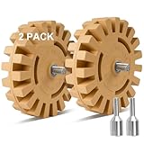 Belinova 2 Pack Decal Remover Eraser Wheel Adhesive Remover with Adapter 4 Inch Rubber Eraser Wheel for Drill Removes Car Decal Vinyl Tape Graphics Pinstripe Sticker Remover