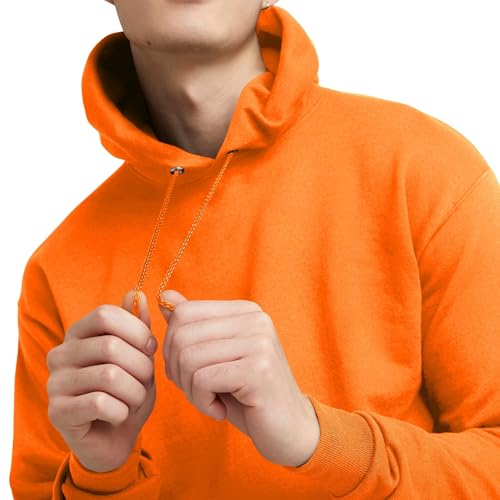 Image of Hanes Men's, EcoSmart, Cotton-Blend Hooded Sweatshirt, Plush Fleece Pullover Hoodie