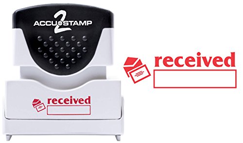 Accu-Stamp2 Message Stamp With Shutter, 1-Color, Received, 1-5/8" X 1/2" Impression, Pre-Ink, Red Ink (035570) #TOP9