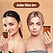 2 Pack 8 oz Amber Glass Jars with lids, Cosmetic Jars with Inner Liners and Black Lids, Lotion Jars, Candle Making Jars for Lotions, Scrubs and Cosmetic, Lables and Spatulas Include