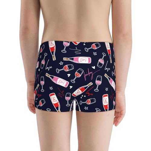 Boys' Cotton Boxer Brief Soft Underwear-Love Wine3