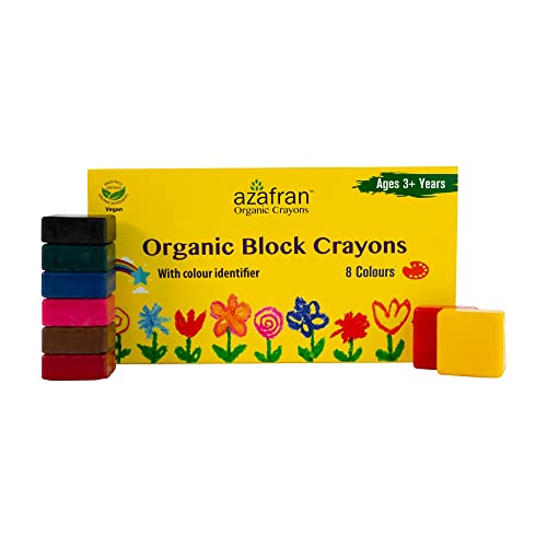 Image of Azafran Organic Crayons - Non-Toxic, Jumbo Size for Easy Grip and Smooth Coloring - Ideal for Toddlers - Trustworthy Quality