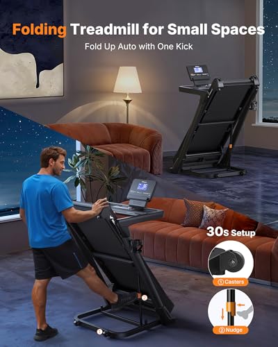 Image of MERACH Treadmill with 18% Auto Incline, 55 inch / 47 inchx18 inch Wide Belt Treadmills, 350LBS Heavy Duty Treadmill, 3.5HP Brushless Incline Treadmill for Home, Foldable Treadmill with Screen & Heart Rate Monitor