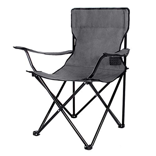 SPRINGOS - Silla de pesca plegable para exteriores con soporte para bebidas