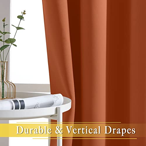 NICETOWN Room Darkening Curtain for Living Room - Energy Saving Thermal Insulated Grommet Room Darkening Curtain/Drape for Bedroom (1 Panel, 46 by 72, Burnt Orange)