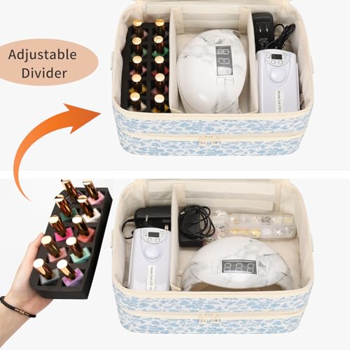 Nail Polish Organizer Bag Holds 50+ Bottles (15ml/0.5 fl.oz) &UV Nail Lamp by Ethereal - Used condition - Image 4
