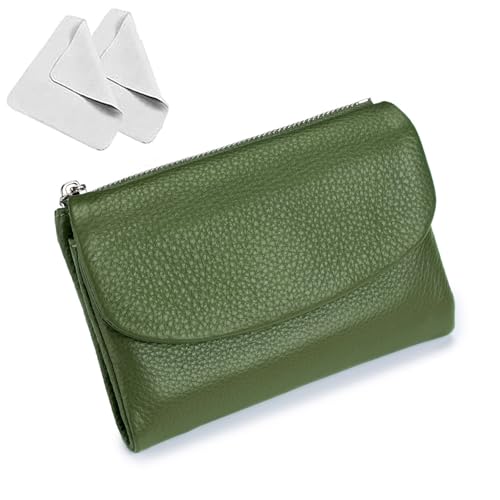 Joyfullygo Wallet Genuine Leather Unisex Pebble Leather Wallet 5.3In Short Coin Holder & Cash Slots Soft Portable Bifold Coin Purse Bags (#11) - Main Image