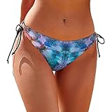 Mujer Vendaje Lateral Atado Bikini String Brasileño Verano Travieso Parte Inferior Atar Tanga Bikini Mujeres Brasileño Clásico Bikini, D - azul, XXL