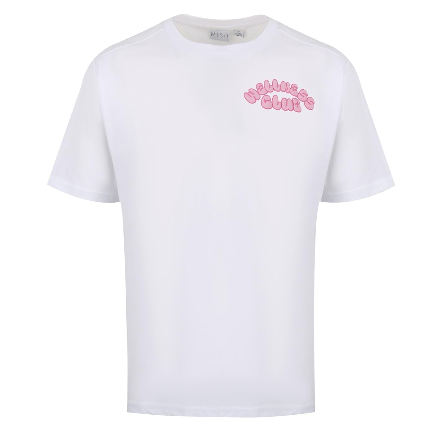 Miso Womens Bubble OS T-Shirt Short Sleeve Cotton Pink Cherry 14