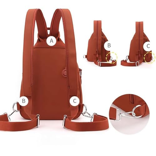 Vovtva Bag, Waterproof Oxford Cloth Large Capacity Convertible Shoulder Bag Double Zipper Large Capacity Backpack (Taro Pink)2