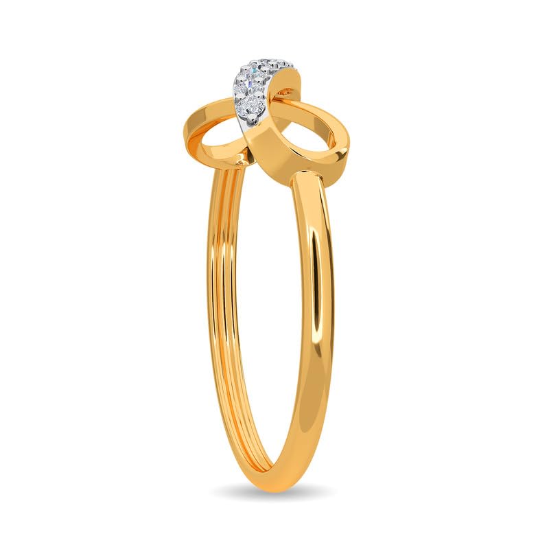 Image of KISNA 14k / 18k Real Gold & Diamond Ring | Diwali, Rakhi Rakshabandhan Gift for Sister /Bhabhi /Women | With Certificate of Authenticity & BIS-Hallmarked Gold Jewellery | Yashavini Ring