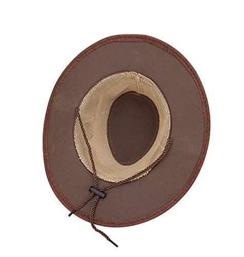 Exvvqoqo Cowboy Cowgirl Hat For Women Men Wide Brim Sun Hat Western Style With String Outdoor Sun Protection Xuanlv-Nzm99 Brown Red #TOP6