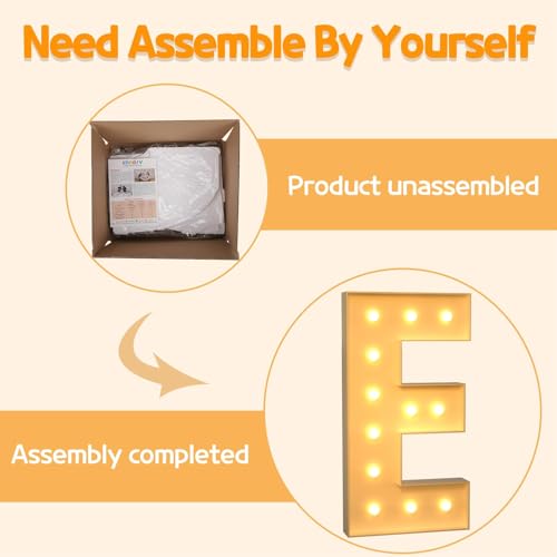 Chiffre Lumineux E Géant 100cm Kit Mosaïque pour Fête Réussie - 3