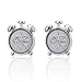 Produktbild jiao Schmuck Runder weißer Wecker Marke Manschettenknöpfe Hemd Manschettenknöpfe für Herrenmode Manschettenknöpfe