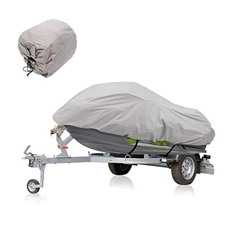 DTLEO Housse pour Jet Ski Housse de Protection Universelle 210D Oxford Etanche Jet Ski Housse De Protection Bateau Robuste Protection UV Bâche De Protection 420 * 300cm,Gris Cover