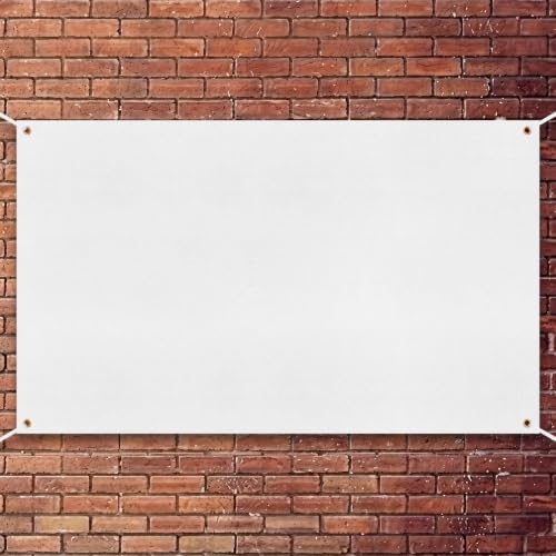 Image of Zonon Large Blank Banners And Signs Polyester Oxford Cloth Sublimation Banner To Decorate With Hanging Rope For Indoor Wall Outdoor Easy to Hang DIY Signs For Business Office(White,6 x 10 Feet)