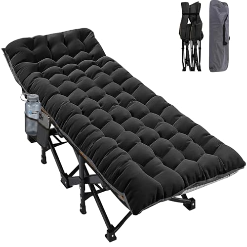 ABORON Camping Cot for Adults, Folding Sleeping Cot with Mattress, 500 lb Capacity Heavy Duty Outdoor Folding Sleeping Bed, Portable Cot Bed for Camping, Indoor Guest Use, Home & Travel