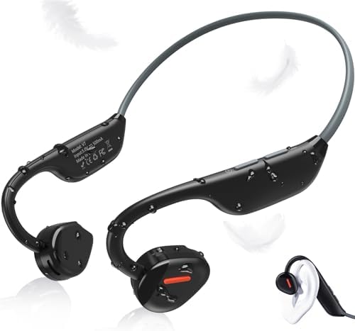 ANCwear Open Ear Headphones Wireless Bluetooth 5.3, 8hrs Playtime Running Headphones with Mic, 27g Lightweight Air Conduction Headphones, Waterproof Sport Earphones for Running, Cycling(Black)