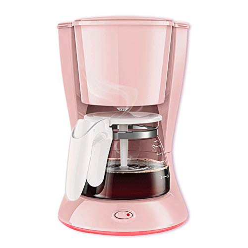 LTLWSH Filter Coffee Machine, 700W, Anti-Drip Design, Detachable Filter, Keep Warm, 600ML for 7 Cups,Pink