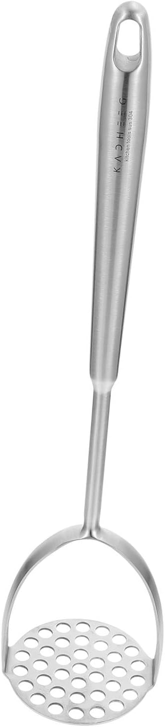 Potato Masher and Ricer, Stainless Steel Multifunctional Kitchen Masher with Long Handle, Household Vegetable Crusher for Potatoes and Pumpkin Cooking