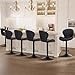COLAMY Bar Stools Set of 2, Adjustable Modern Swivel Bar Chairs, Faux Leather Upholstered Barstools Counter Height with High Backrest for Bar, Kitchen Island, Dining Room, Black