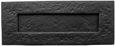 Doorfittings4u Black Antique Malleable Cast Iron Letter Box Plate - Traditional Plain by Doorfittings4u