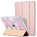 iPad Air 2 Case, ULAK Polka Dot Folio Slim Fit Smart Cover Case Colorful Clear Back Cover with Trifold Stand and Magnetic Auto Wake & Sleep Function for iPad Air 2/iPad 6th Generation (Rose Gold)