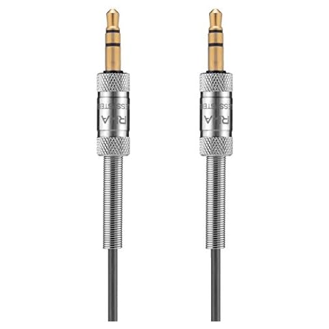 RHA 1.5m Premium Male to Male Stereo Cable with Gold Plated 3.5mm Connections Cover