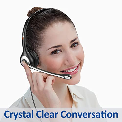 Wantek 2.5Mm Phone Headset With Microphone Noise Cancelling & Mute Switch, Office Telephone Headset Compatible With Panasonic At&T Ml17929 Tl86103 Cisco Linksys Spa303 Vtech Is8151 Cordless Phones #TOP4