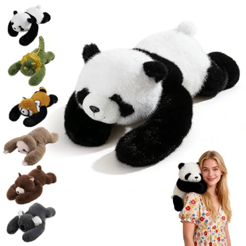 nnOuOnn Peluche lestée Panda, Kawaii Animaux lestés pour Peluche Anti Stress Apaisante Adultes, Doudou Panda Huggy Mignonne Coussin lesté pour soulager l'anxiété et favoriser Le Sommeil (45 cm)