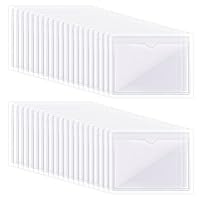 TYFYH 100 Stück Etikettenhalter Selbstklebend 10 x 6cm Visitenkartentaschen Selbstklebend Transparent Visitenkartenhüllen Klebetaschen für Visitenkarten für Zuhause Büro Schule (100, 10x6cm)