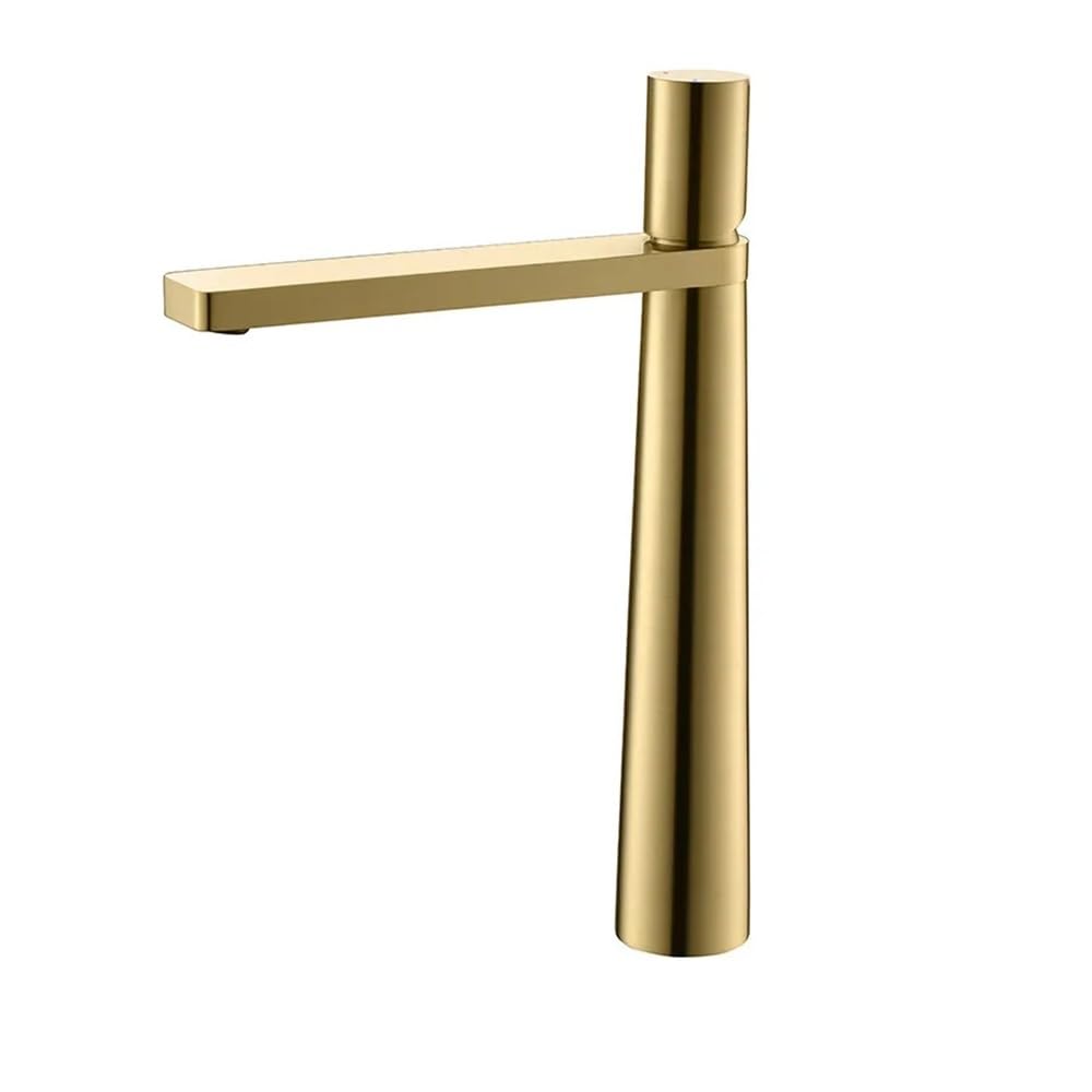 Robinet de lavabo EY-H0089 mitigeur cascade en laiton chaud et froid couleur or brossé pour vasque