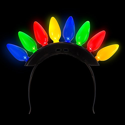 Christmas Light Bulb Headband for Ugly Christmas Xmas Party Kids & Adults