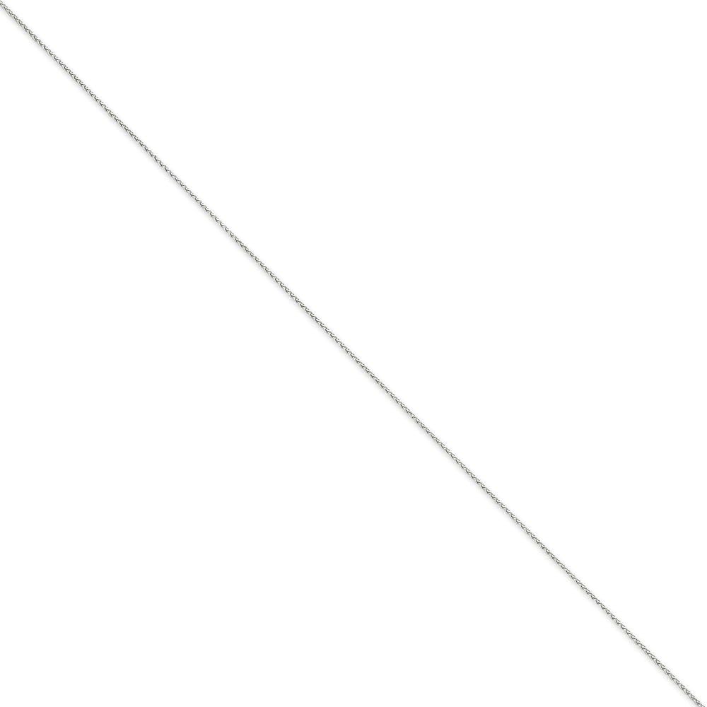 Real 14kt White Gold .8mm Parisian Diamond Cut Wheat Chain; 10 inch; Lobster Clasp