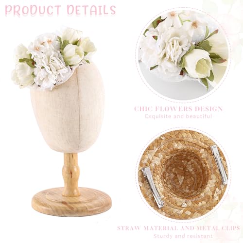 Bohend Tea Party White Fascinators Hats Flower Hat Fancy Lace Hair Clip Wedding Accessories for Girls3