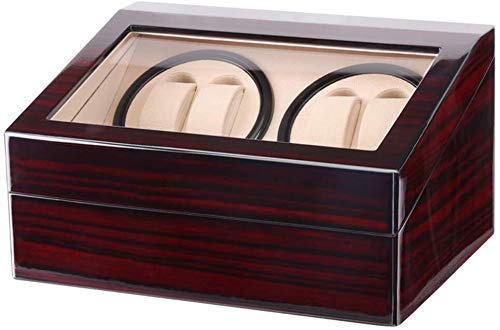 Caja de reloj de la caja de la bobinadora de reloj automático - Caja de joyería de reloj conveniente Caja de almacenamiento de la pantalla Doble cabezal de la mesa automática Caja de visualización