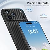 memumi Cienkie etui na iPhone 17 Pro Max 0,3 mm Ultra Slim [Tekstura z włókna węglowego] [Antypalcowe] Matowe etui na iPhone 17 Pro Max Ultra Thin Case - Czarny