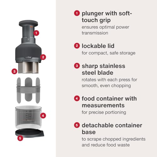 Zyliss Zick Zick Classic Food Chopper - Convenient for Easy, Healthy Meal Prep - Manual Vegetable Chopper with Stainless Steel Blades - Compact & Dishwasher Safe - Zick Zick 3.0 by Zyliss - Image 4