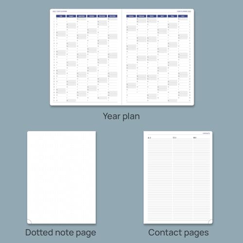 POPRUN 2025 Weekly Planner 8.5\" x 11\", Quarter-Hourly Appointment Book with PU Leather Soft Cover, Dual Pockets, Gift Box, Monthly Tabs, 100GSM Thick Paper, Sunday Start - Forest Green - Thumbnail 5
