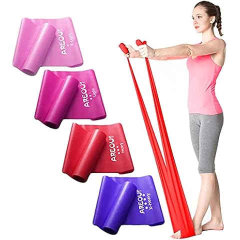Resistance Band Set. 4 Pack Latex Free Physiotherapy Professional Elastic Band Cover