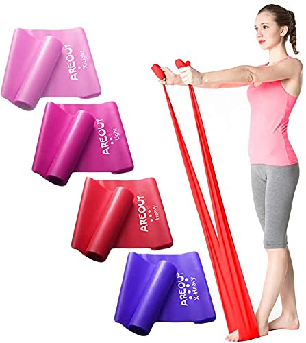 Lot de 4 Bandes de résistance de Fitness avec 4 Bandes de résistance Cover