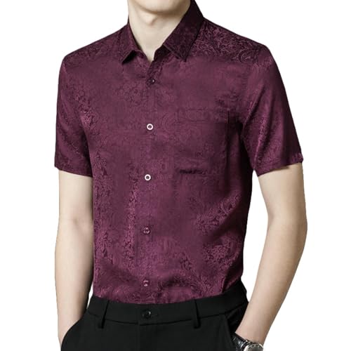 Chemise à manches mi-longues motif floral aux finitions soignées pour homme