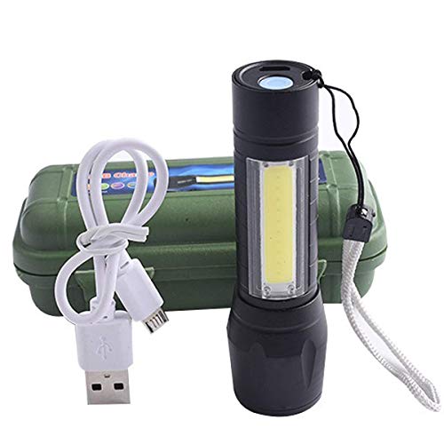 Image of Sarjak Rechargeable Spot Torch 2 in 1 Led Flashlight Zoom Torch Mini Size Telescopic Portable Light for Outdoor Other Camping