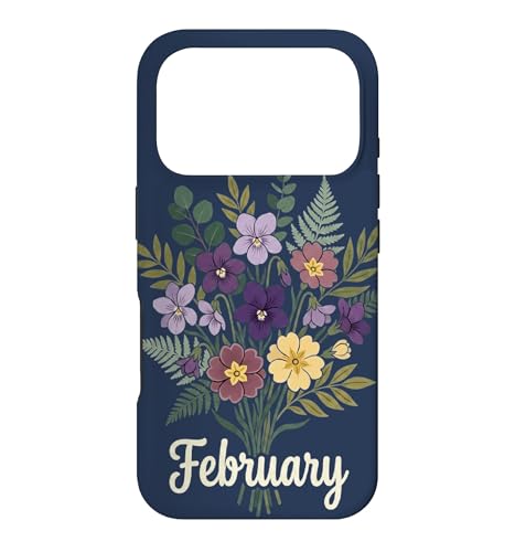 February Birth Flower Violet & Primrose Floral Birthday �X�}�z�P�[�X iPhone 17 Pro �p