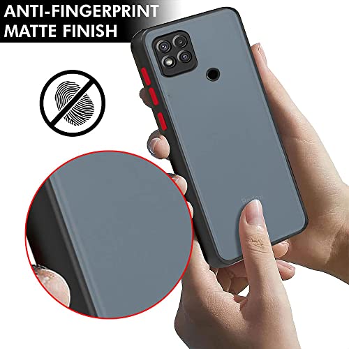 Image of TheGiftKart Translucent Smoked Matte Back Case Cover for Mi Redmi 9 / Redmi 9 Activ /Poco C31 | 360 Degree Protection Protective Hard Back (TPU & PC | Black Bumper)