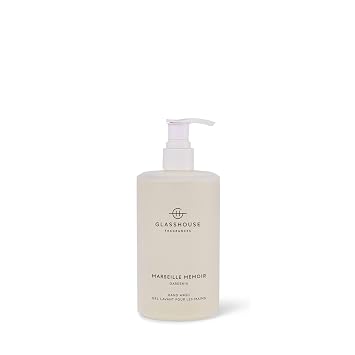 Glasshouse Fragrances Marseille Memoir Hand Wash, Rich in Caviar Lime & Kakadu Plum, Cleanses & Softens, Gardenia, 15.2 fl. oz. 450mL