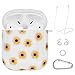 Produktbild Airpods Hülle - VIGOSS Hard Airpod Hülle 4 in 1 Airpods Zubehör Schutzset Skin Kompatibel mit Airpods 2 und 1 Glänzend Blume Hülle Frauen Sonnenblume