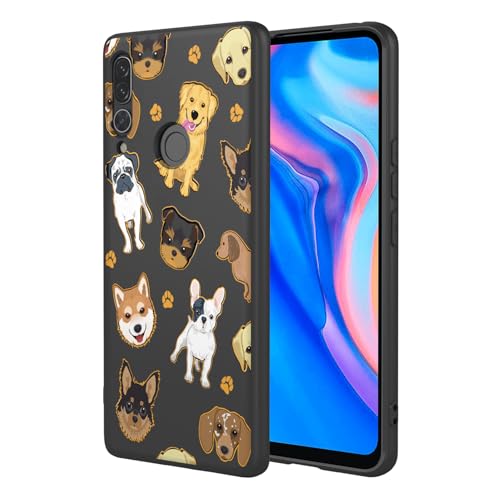 HTXWXJC Phone Case for Huawei Y9 Prime 2019 Case, Huawei P Smart Z Case, Honor 9X STK-LX1 Case Shockproof Flexible Bumper TPU Soft Case Dog Pattern Phone Cover for Huawei Y9 Prime (2019) Black Dog