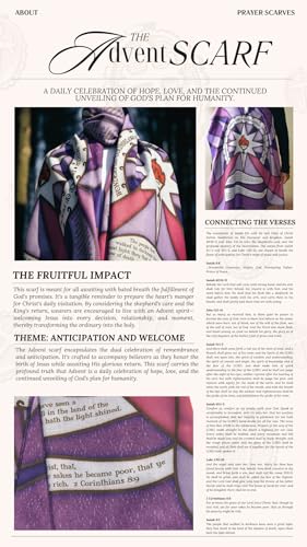 The Advent Scarf - Purple Stained Glass Bible Scripture Warm Holiday Scarf - Christian Christmas Gift 7